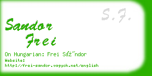 sandor frei business card